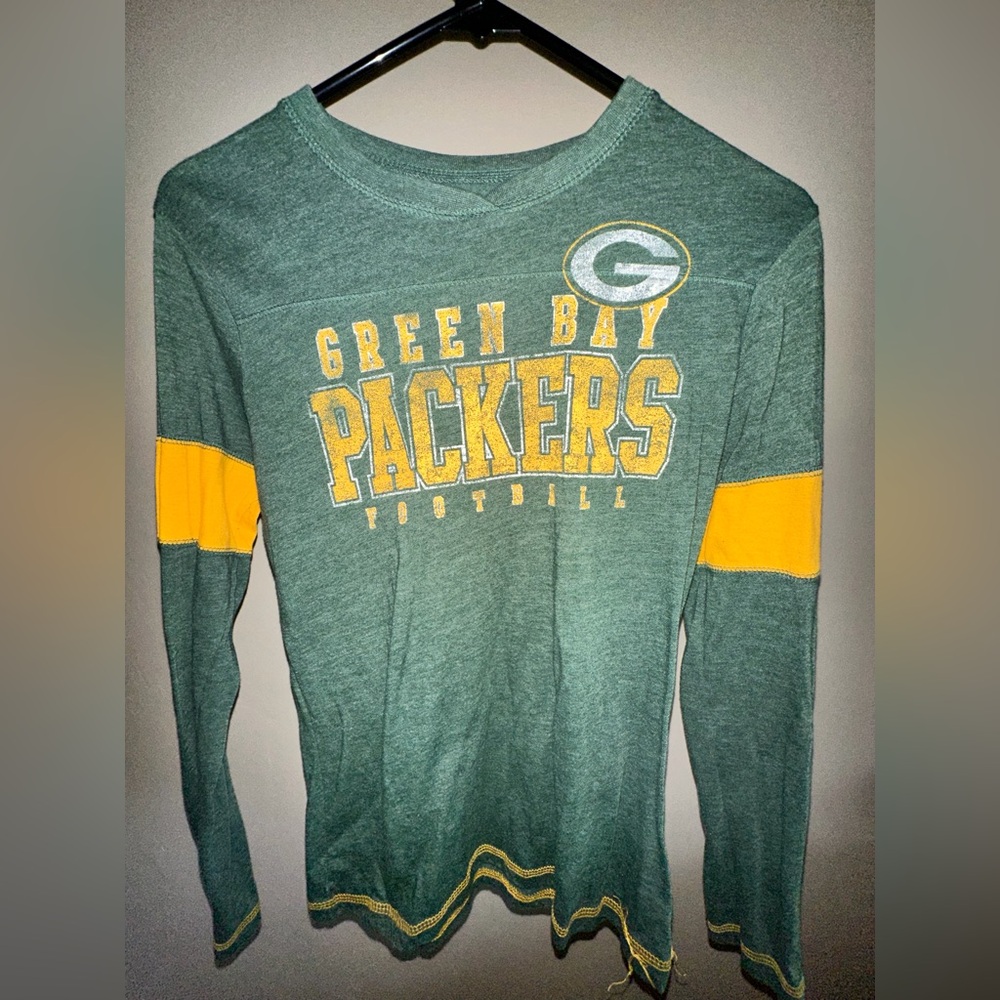 NFL Green Bay Packers Green and Yellow Long Sleeve Tee